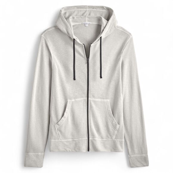James Perse Men's Vintage French Terry Zip Up Hoodie Concrete Pigment Large - Picture 1 of 10